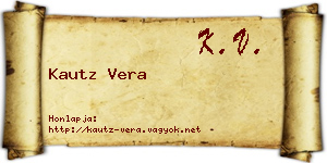 Kautz Vera névjegykártya